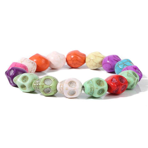 Hot Selling Sea Turtles Beads Bracelet Turquoise Skull Stretch Jewelry