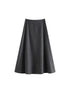 Wool High Waisted A-line Skirt for Women