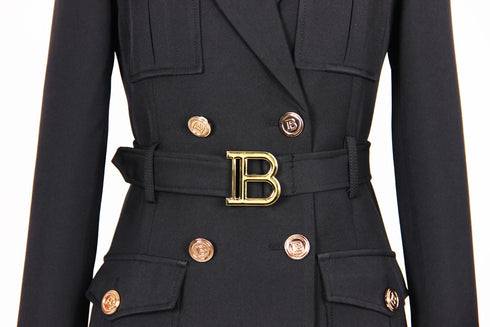 Double Breasted Blazer Dress with Belt