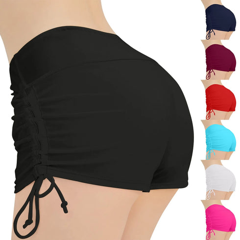 High Waist Adjustable Swim Shorts for Women