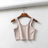 Chic Sleeveless Summer Crop Top with U Collar