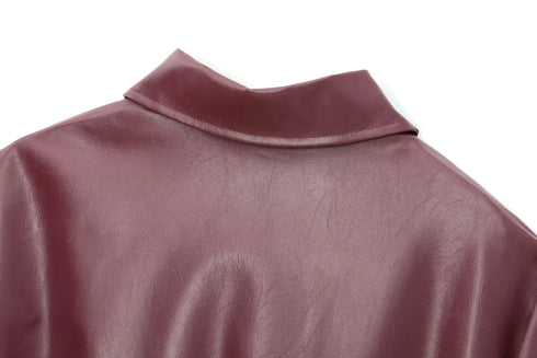Chic Wine Red Short Jacket for Women