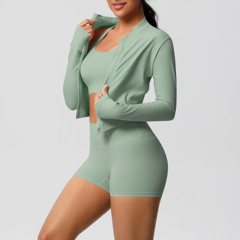 3-Piece Brown Yoga Set for Women