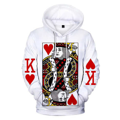 Heart Of The Cards Men's 3D Poker Graphic Hoodie