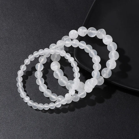 Selenite Gypsum Stone Stretch Bracelet