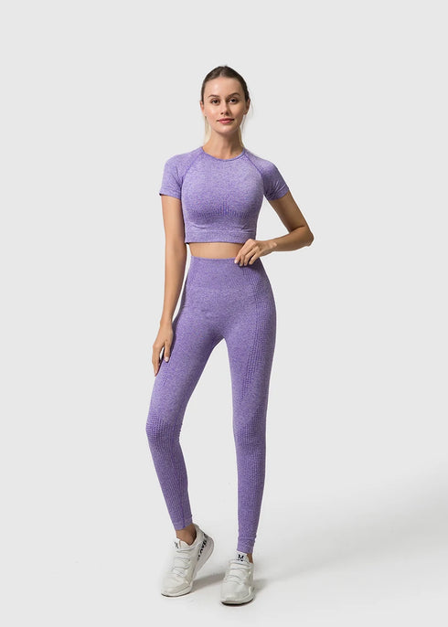 WAREBALL Women's Yoga Set - Long Sleeve Crop Top & Leggings