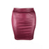 Black Slim Imitation Leather Pencil Mini Skirt High Waist