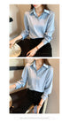 Women Shirts Spring Autumn Casual Chiffon Shirt Office Lady Fashion Female Long Sleeve Loose Solid Blouse Tops S-4XL