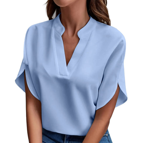 Elegant Summer V-Neck Blouse for Women
