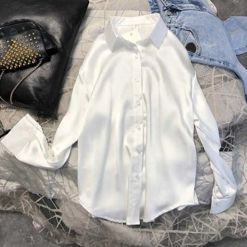 Autumn Casual Women's Satin Blouse