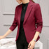 Black Women Blazer Slim Fit Office Work Jacket with Pockets