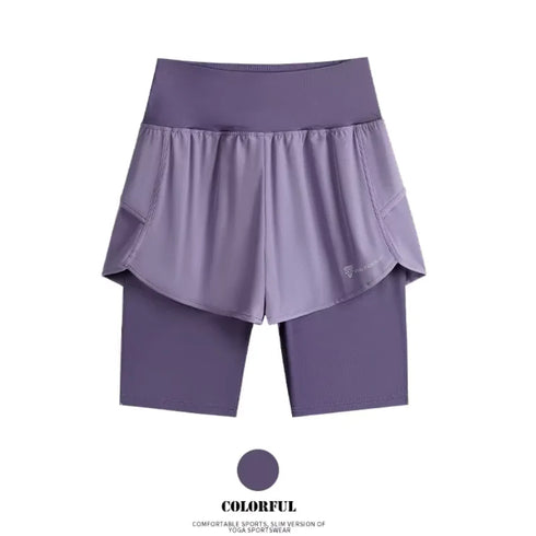 High Waist 2 in 1 Yoga Shorts for Women