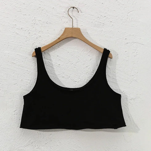 Women's Streetwear Cotton Crop Top Backless Sleeveless Loose Fit Summer 2025 Sexy Top for Females ropa mujer