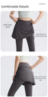 2 in 1 High Waisted Yoga Pants with Side Drawstring