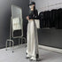 Plus Size Y2K Wide Leg Pants with Bow Tie Detail