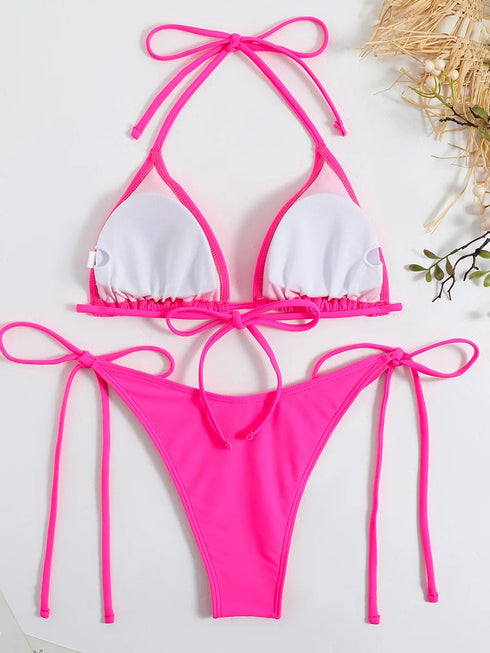 Lace Up Micro Bikini Set for Women
