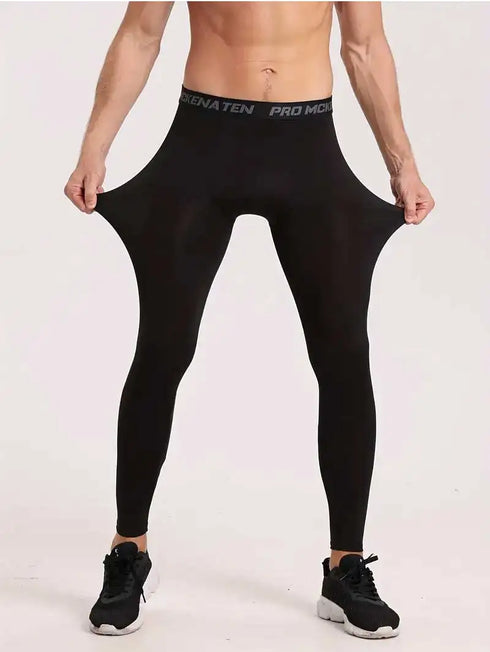 Men's Winter Running Leggings - Warm Compression Tights