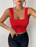 Square Neck Sleeveless Summer Crop Top