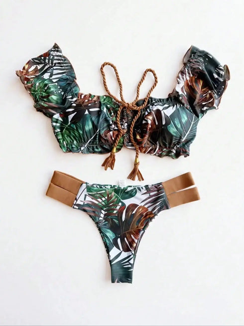 RUOTONGSEPT Ruffle Push Up Bikini Set