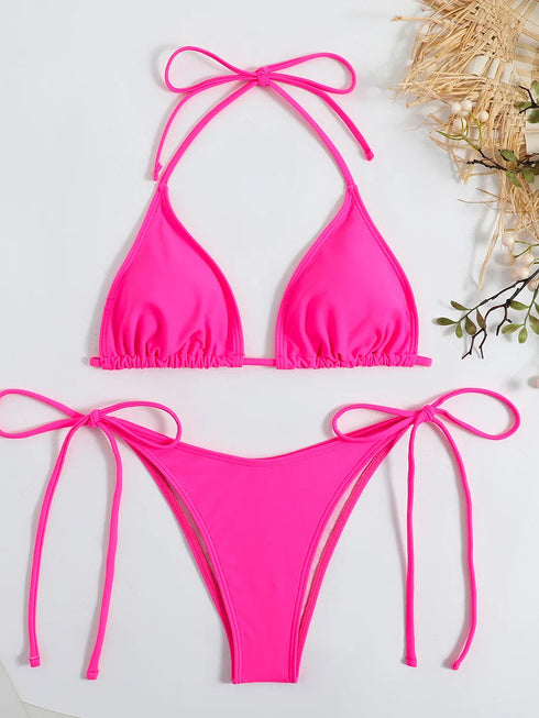 Lace Up Micro Bikini Set for Women