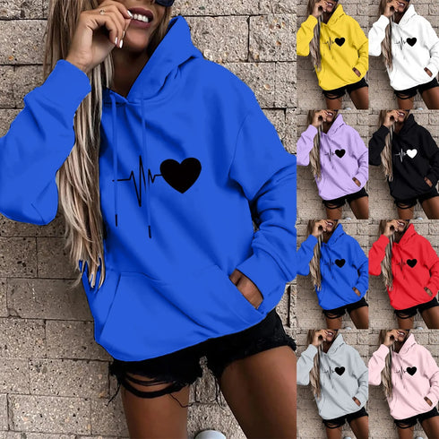 Women's Fun Print Long Sleeve Hoodie Pullover