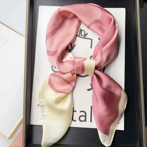 Luxury Silk Square Scarf for Women - 70cm