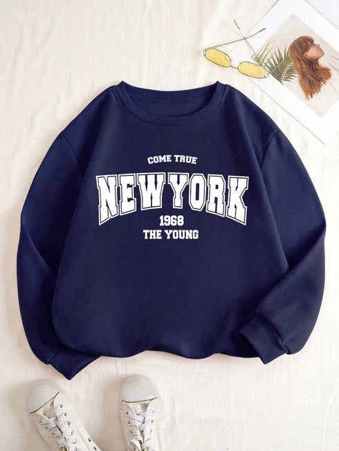 New York 1968 Women's Black Print Hoodie