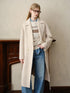 Stylish Women's Petite Wool Overcoat with Suit Lapel