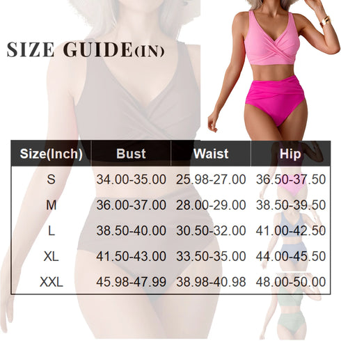 Women’s High-Waisted Twist Front Bikini Set