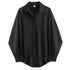 Zadily Minimalist Full Sleeve Oversize Black Women Basic Shirt Button Up Loose Woman Tuic Blouses 2025 Autumn Female Long Tops