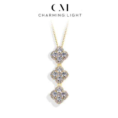 Sparkling Moissanite Diamond Necklace in 925 Silver