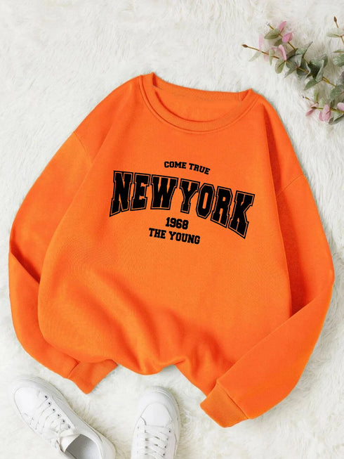 New York 1968 Women's Black Print Hoodie