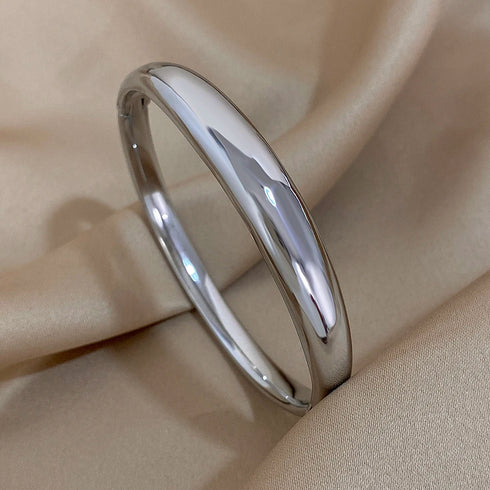 Glossy Solid Colour Thick Stainless Steel Bangle