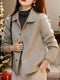 Classic Solid Woolen Coat for Women