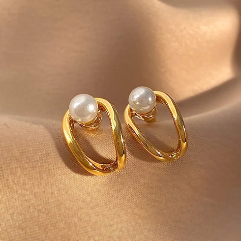 Light Luxury Imitation Pearl Drop Earrings for Women