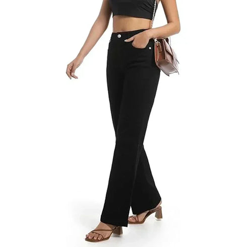 High Waist Straight Leg Jeans in White Beige