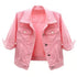 Stylish Women's Denim Jacket - Casual Pink & Blue Jean Coat for All Seasons, Comfortable & Soft, Perfect for Outdoor Activities and Daily Wear