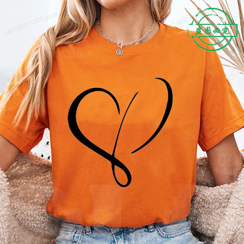 Women’s Heart Design Casual T-Shirt