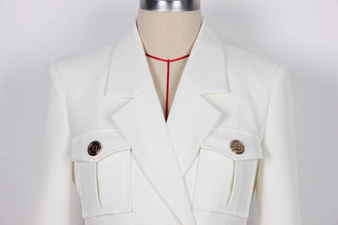 Double Breasted Blazer Dress with Belt