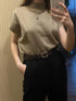Solid Stand-up Collar Knitted Blouse Vest