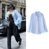 HXAO 2025 Shirts Blouses New Long Striped Shirt Women Long Sleeve Casual Shirts Large Tops Summer Plain Button Up Shirts 088