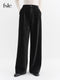 FSLE High-Waisted Straight-Leg Knit Trousers