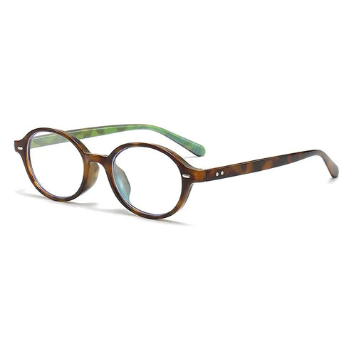 Retro Small Oval Sunglasses with Rivet Detail