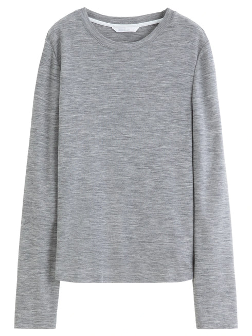 DUSHU Women's Green and Grey Layered Knit Top