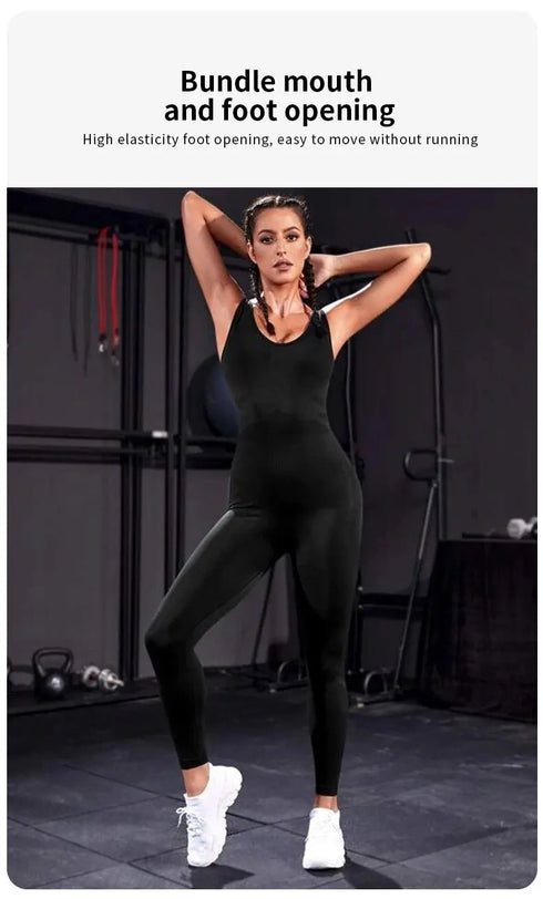 Solid Sleeveless Backless Bodycon Jumpsuit for Women