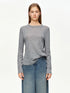 DUSHU Women's Green and Grey Layered Knit Top