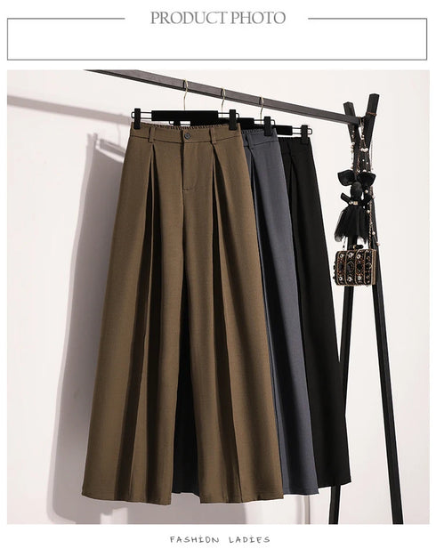 Plus Size Wide Leg Trousers for Women - Autumn 2024