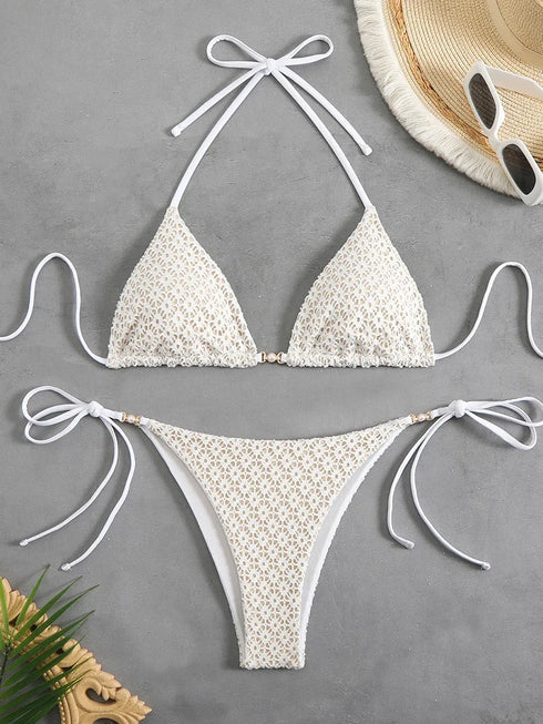 Lace-Up Micro Bikini Set for Women