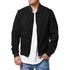 Men's Solid Colour Bomber Jacket - Casual Slim Fit