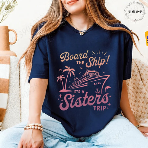 Cruise Ship Graphic T-Shirt for Women